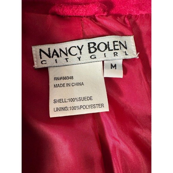 Vintage Nancy Bolen Suede Blazer Medium Jacket Western Style Button Front Pink - Picture 3 of 7